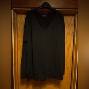 Athleta Black Merino Wool Blend Hanover V-Neck Sweater Women’s Sz M